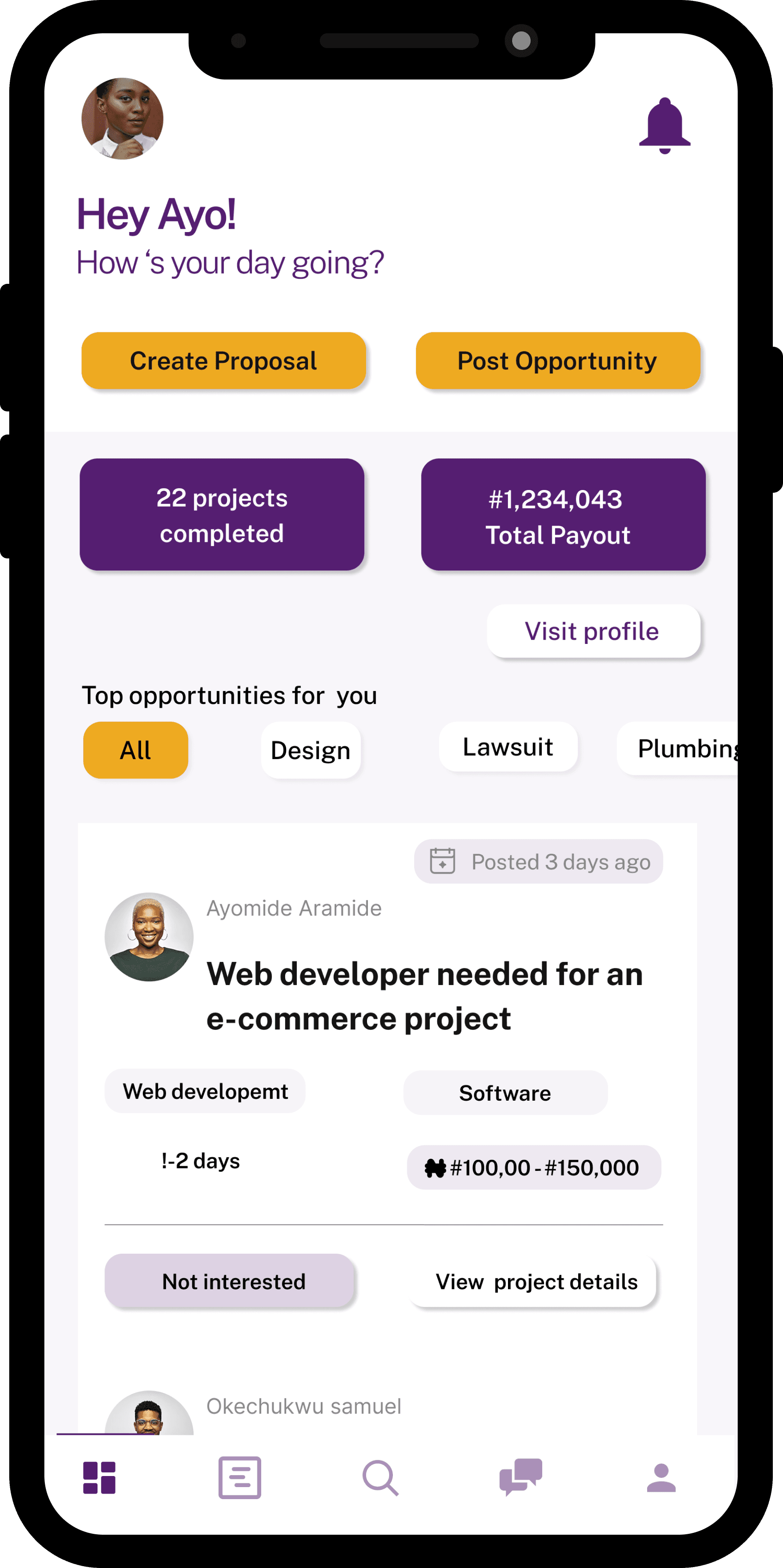 TaskiConnect Mobile App Interface – Connect with Professionals Instantly